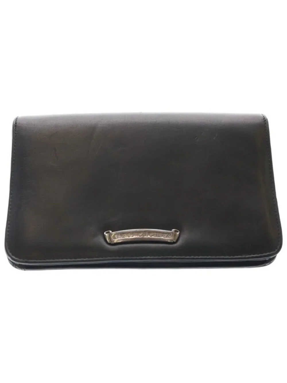 Chrome Hearts Small CH Leather Clutch Handbag Black